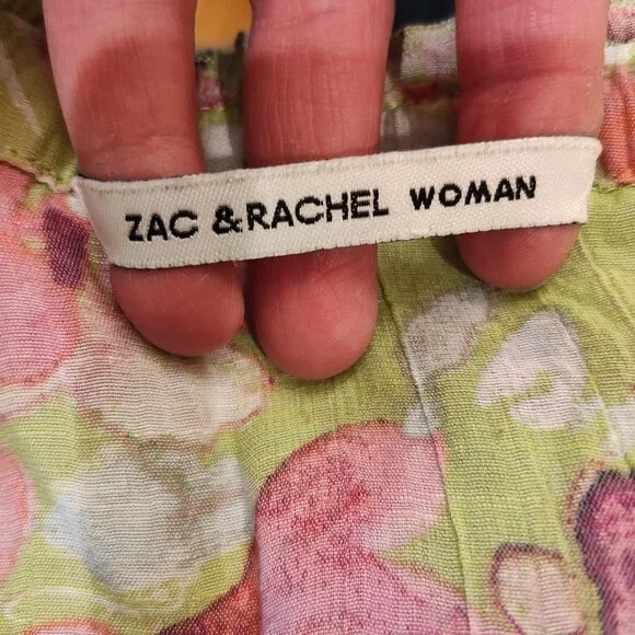 Zac & Rachel Ruffle Floral Button Down Blouse, Excellent Used Condition! (EUC) - Picture 5 of 5